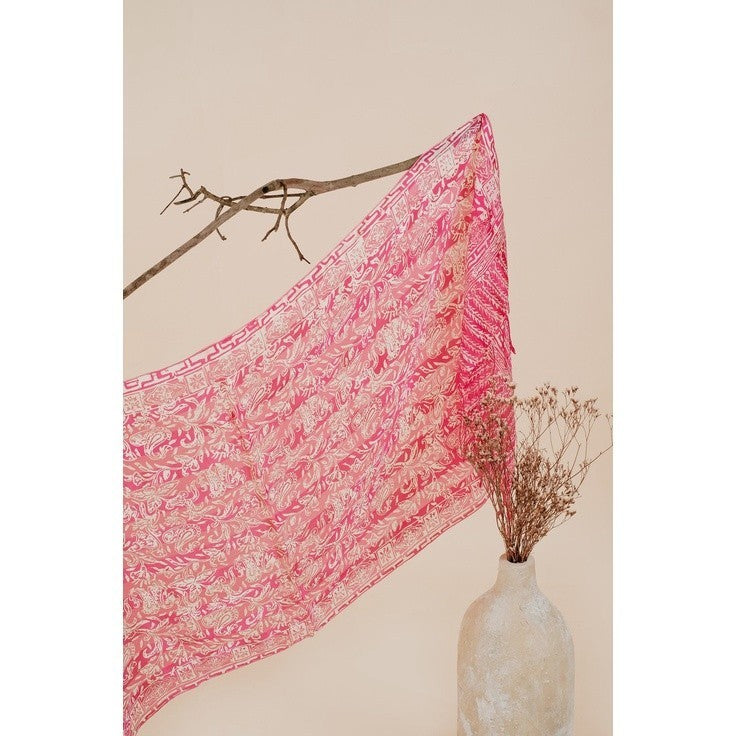 Syal Batik Sutra Pink 02