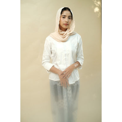 Embroidery HIjab Shawl - Flora - Oat