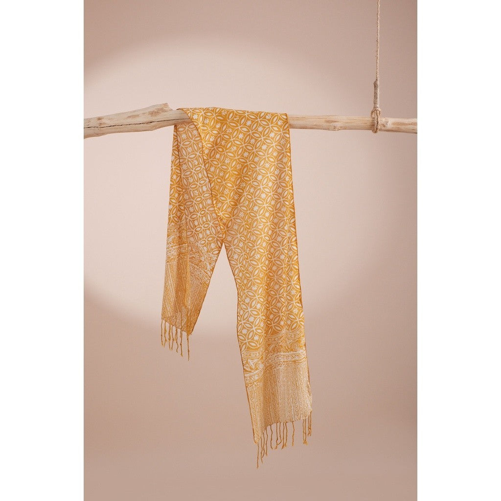 Scarf Batik TCK Kawung 3 Yellow