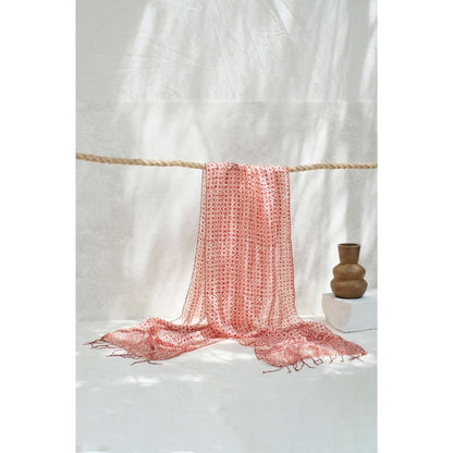 Syal Batik Sutra Kotak - Pink - 45