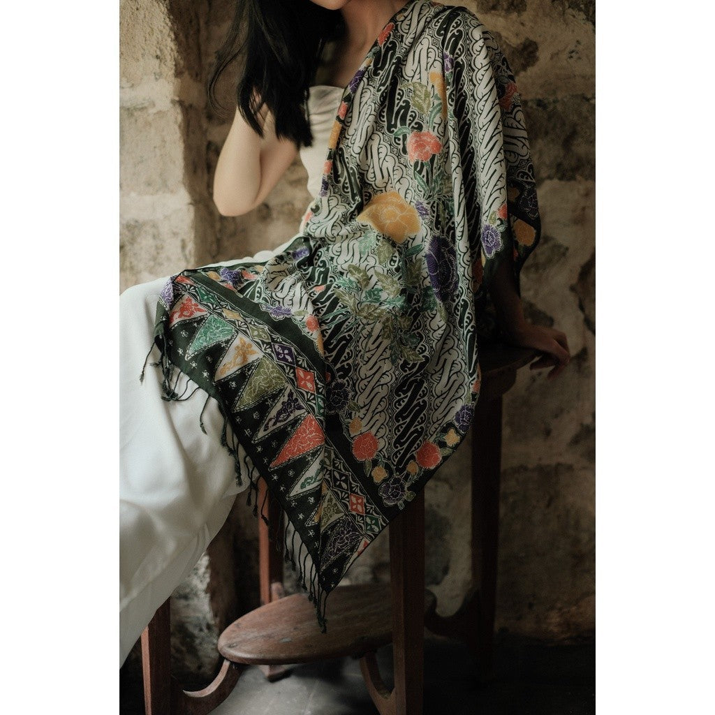 Selendang Batik Encim Dark Green