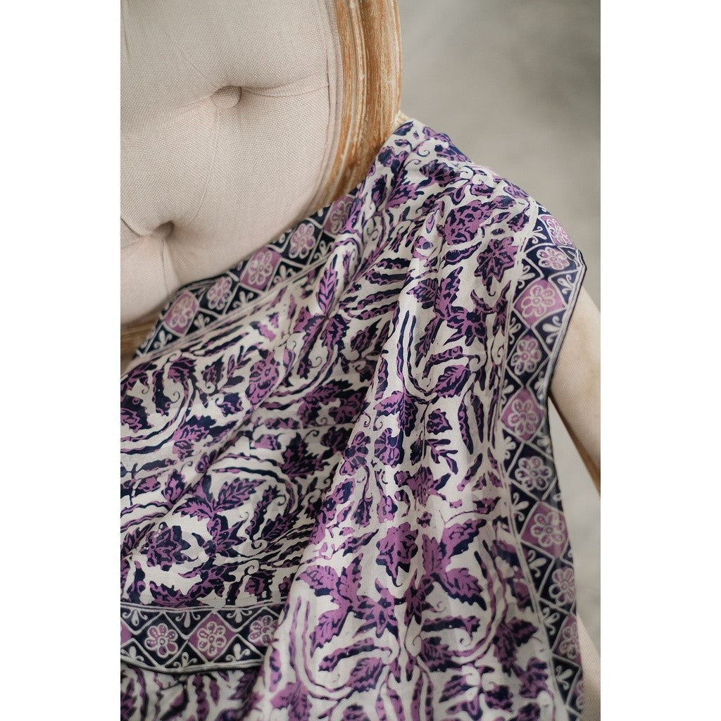 Syal Batik Sutra Purple 02