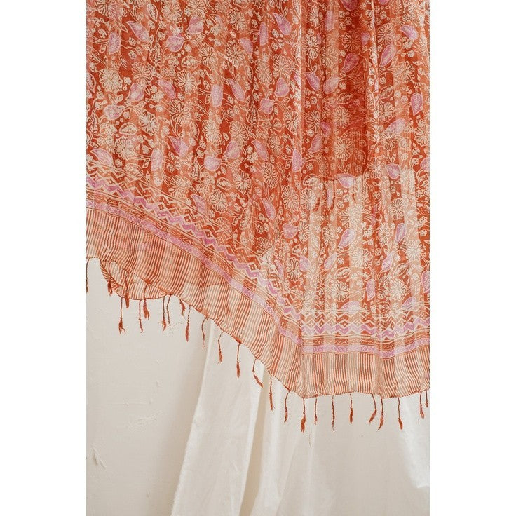 Selendang Batik Sutra Orange 01