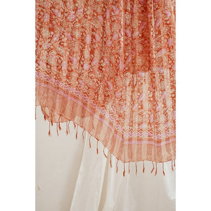 Selendang Batik Sutra Orange 01