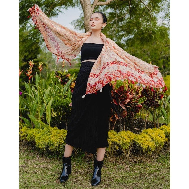 Zaria Orange Shawl