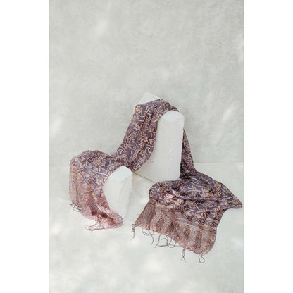 Syal Batik Sutra Taman - Grey - 45