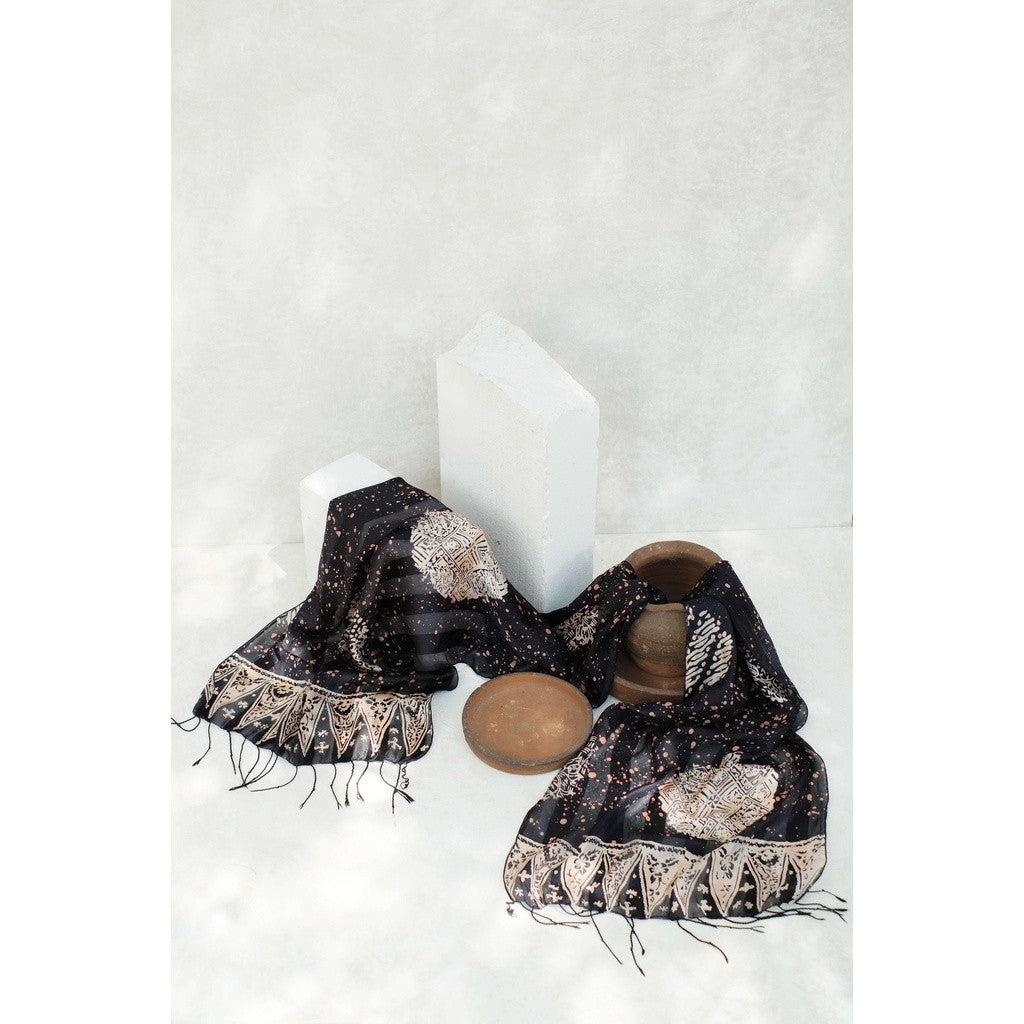 Syal Batik Sutra Jupri - Black - 45