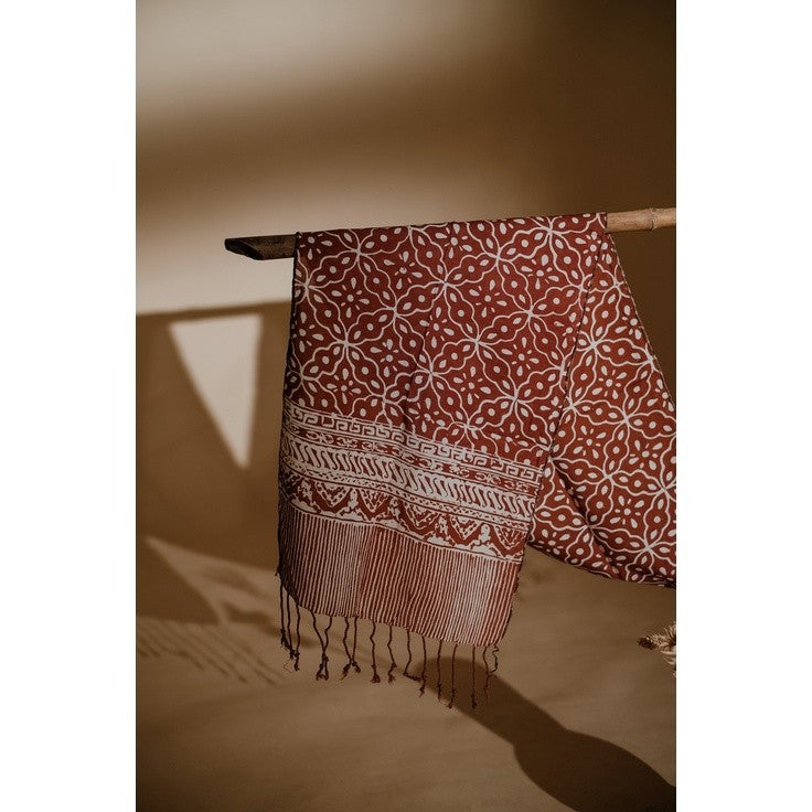 Scarf Batik TCR Kawung 2 Brown