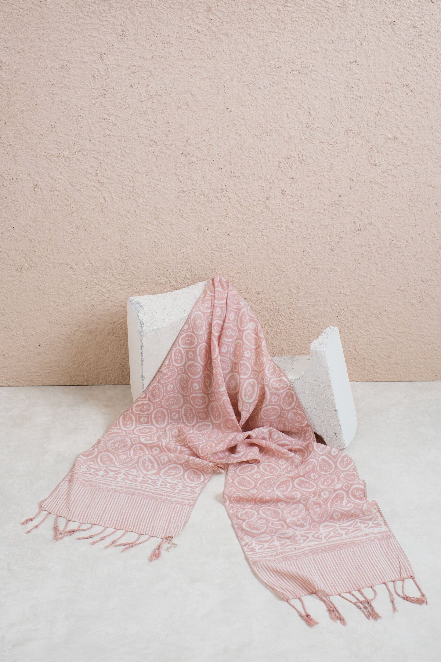 Scarf Batik TCL Kawung Bunga Cream