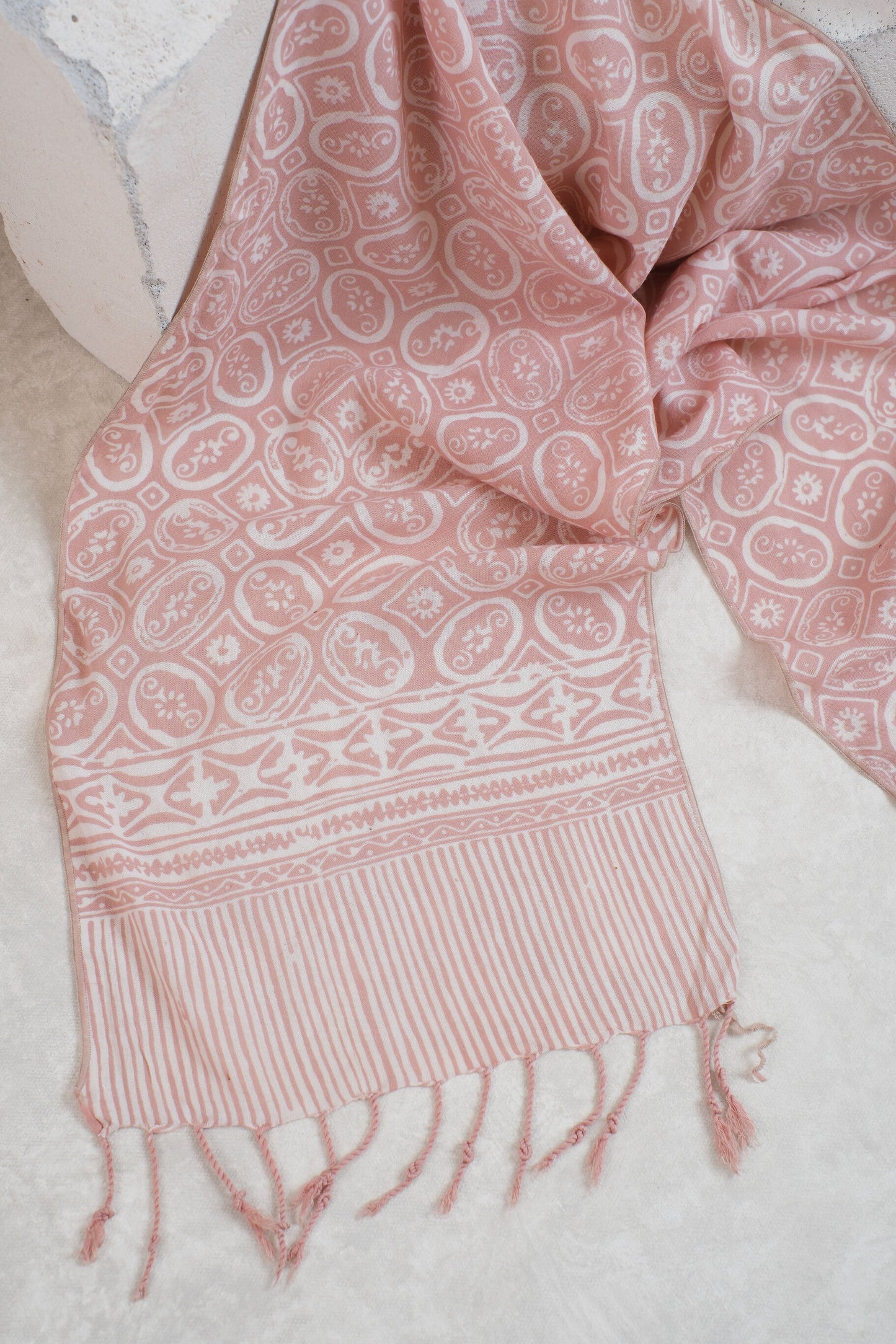 Scarf Batik TCL Kawung Bunga Cream
