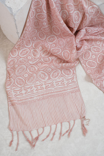 Scarf Batik TCL Kawung Bunga Cream